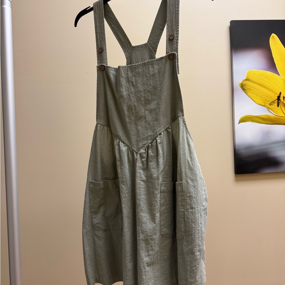 Sage Green Linen Romper